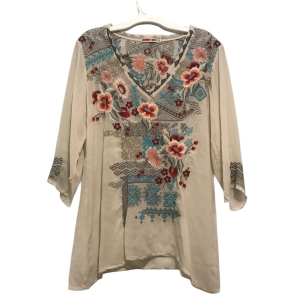10. Johnny Was Freyja Freyja Embroidered Blouse S - Picture 12 of 16